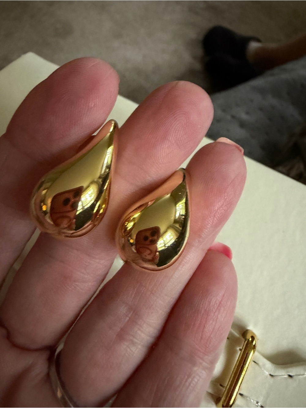 Gold Teardrop Clip-On Earrings - Classic Women Jewelry